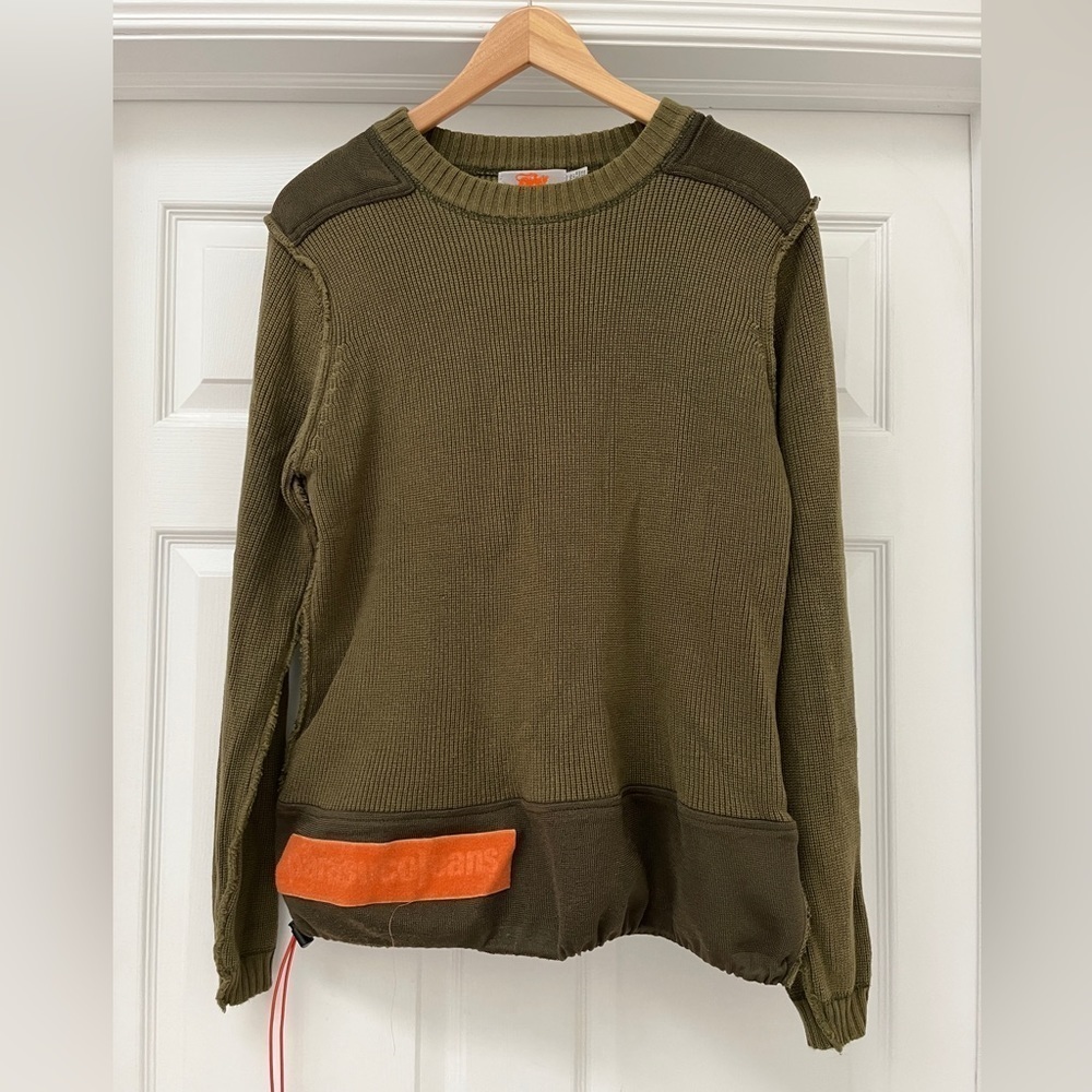 Parasuco men’s designer pullover sweater army green size X-Large